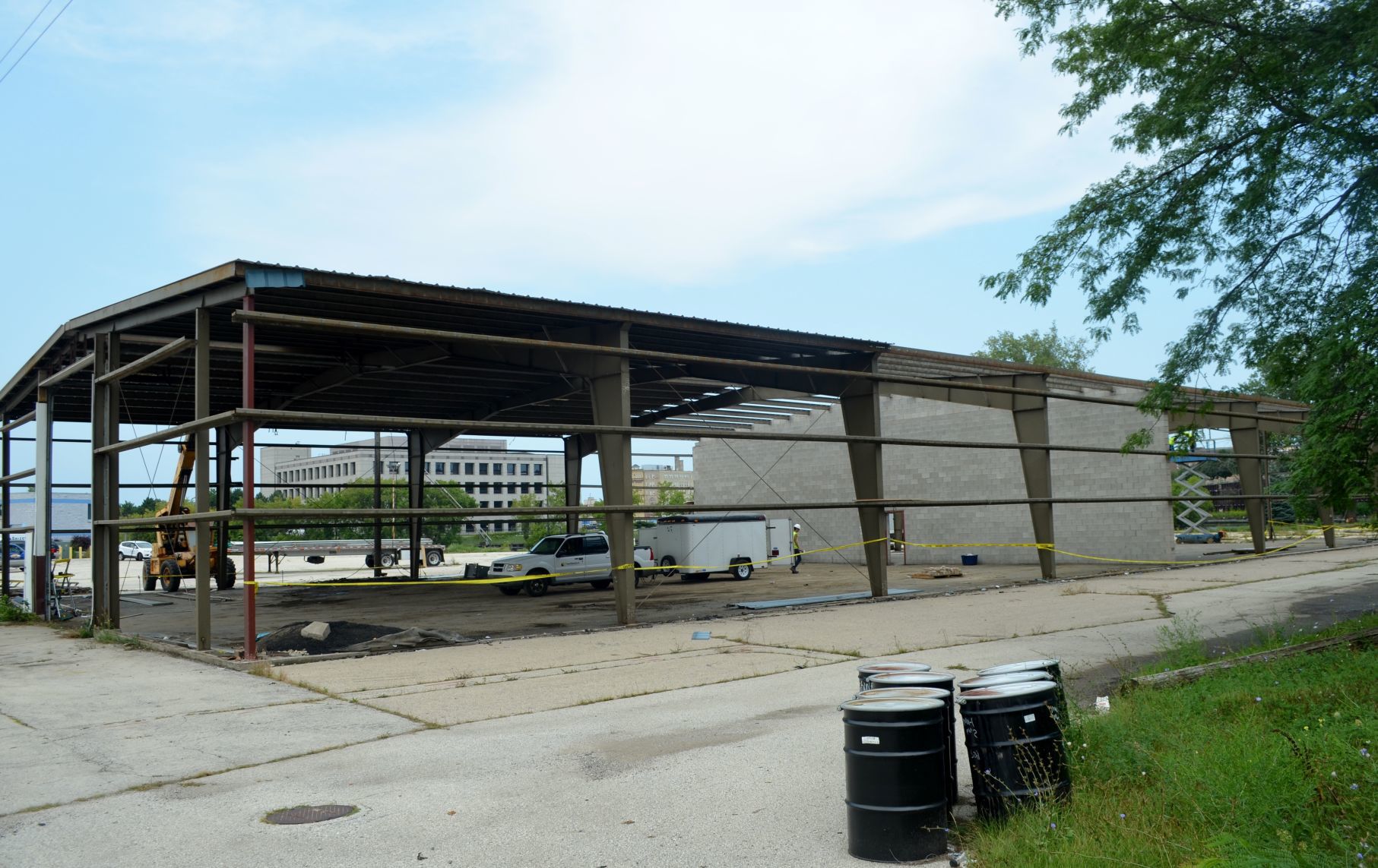 Water Street dismantling, pole barn, No. 4